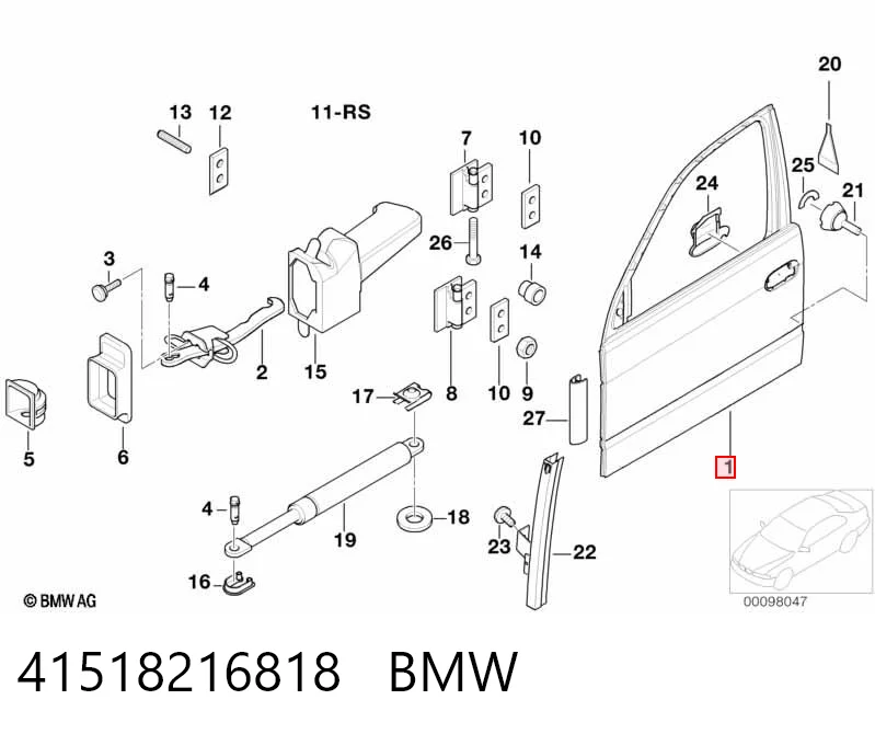Drzwi przednie prawe do BMW 5  E39