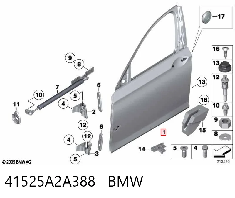 Drzwi przednie prawe do BMW 7  F01, F02, F03, F04