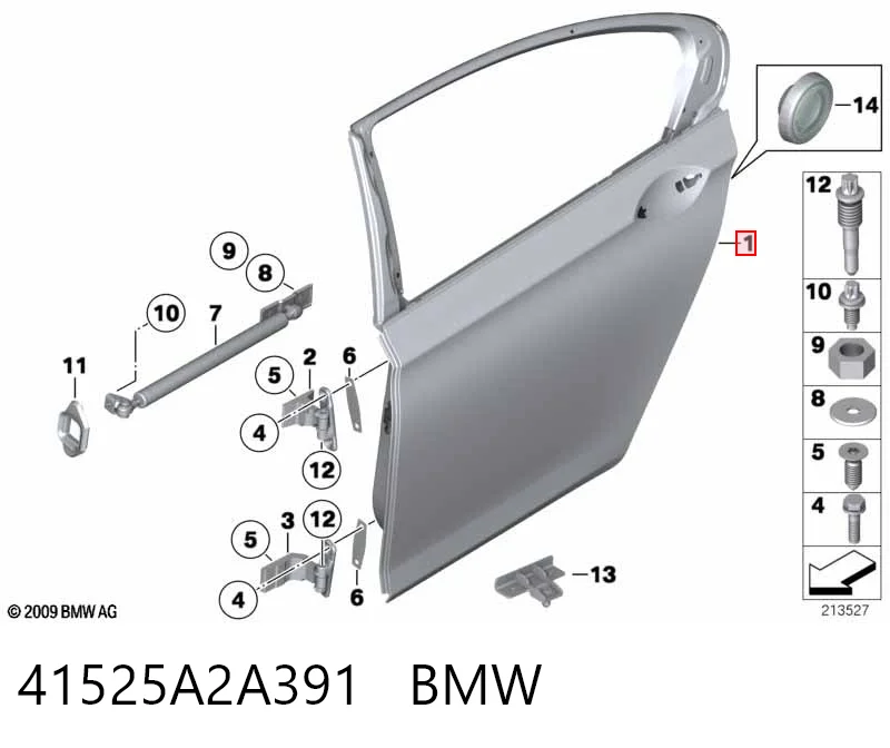 Drzwi tylne lewe do BMW 7  F01, F02, F03, F04