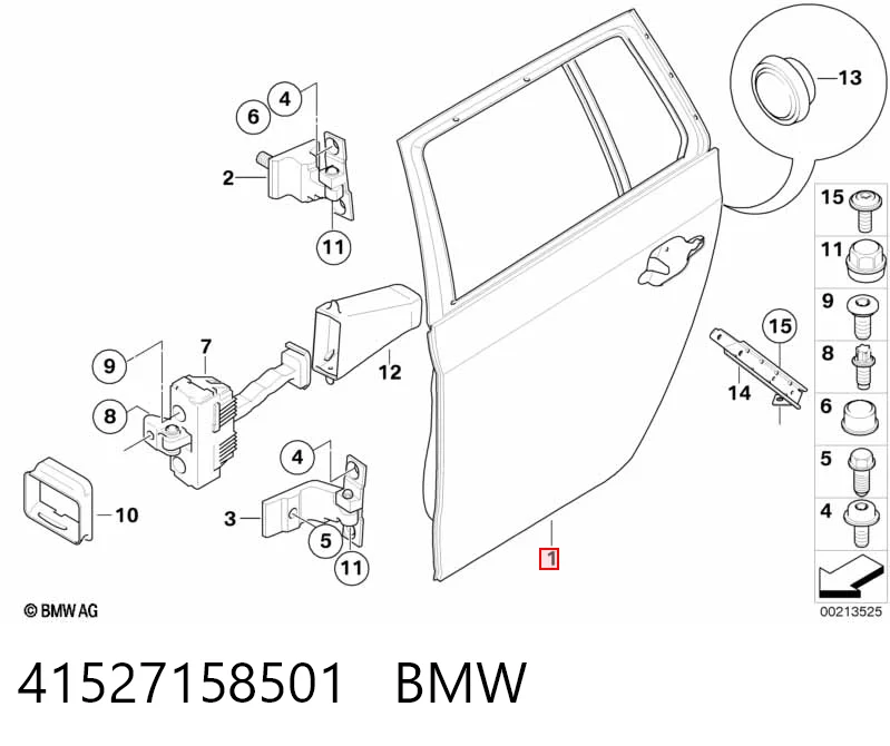 Drzwi tylne lewe do BMW 5  E61
