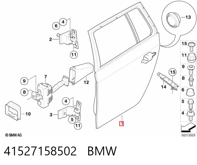 Drzwi tylne prawe do BMW 5  E61
