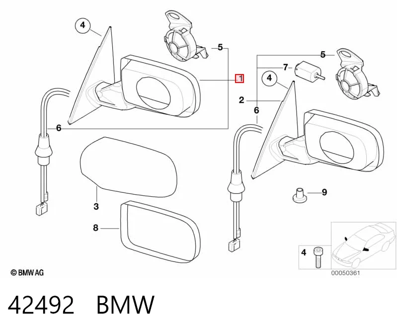 Lusterko wsteczne prawe BMW 3 