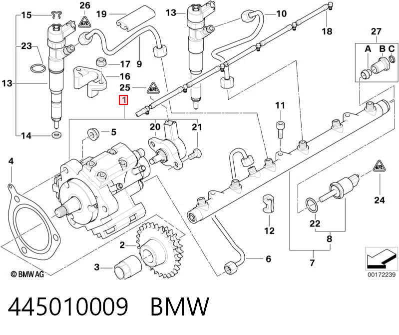 Do koszyka Pompa wtryskowa wysokiego ciśnienia Opel Omega B 25, 26, 27