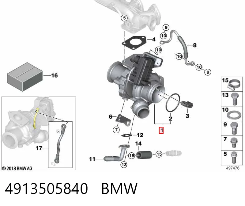 4913505840 BMW Turbina