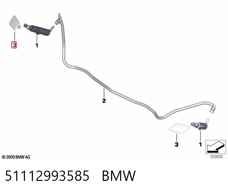 51112993585 BMW Nakładka dyszy spryskiwacza reflektora przedniego