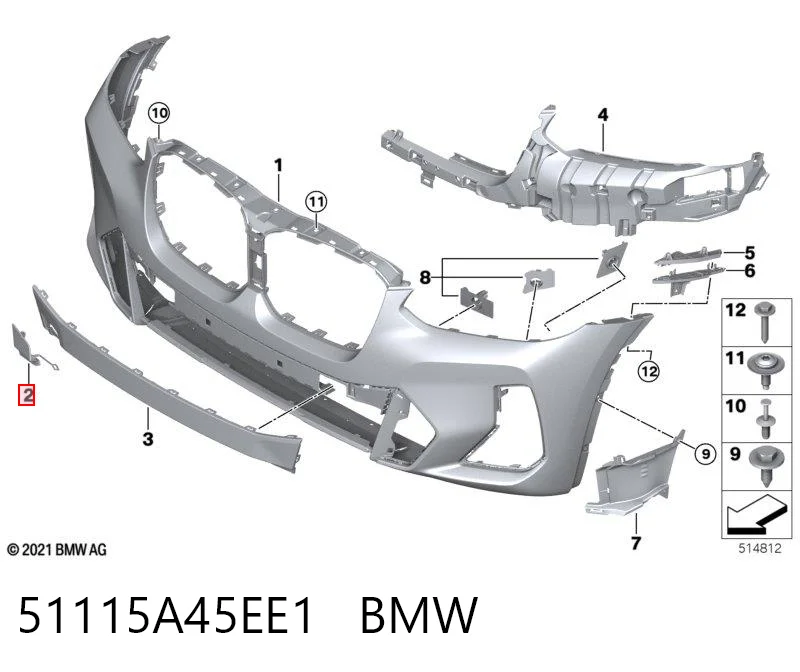 Zaślepka haku holowniczego zderzaka przednia BMW X3 SUV (G01, F97, G08) (2017 - 2024) cena, od 63,37 USD