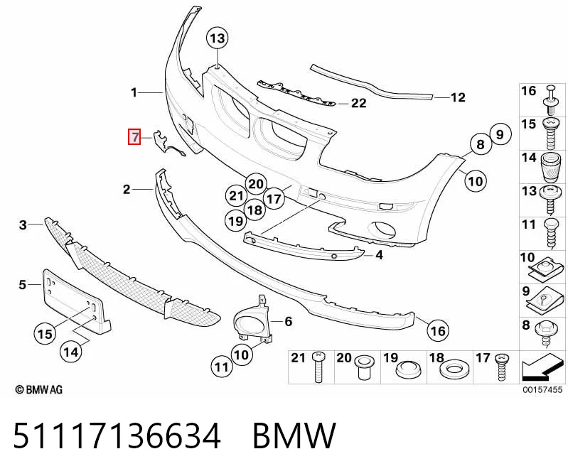  Zaślepka haku holowniczego zderzaka przednia BMW 1 