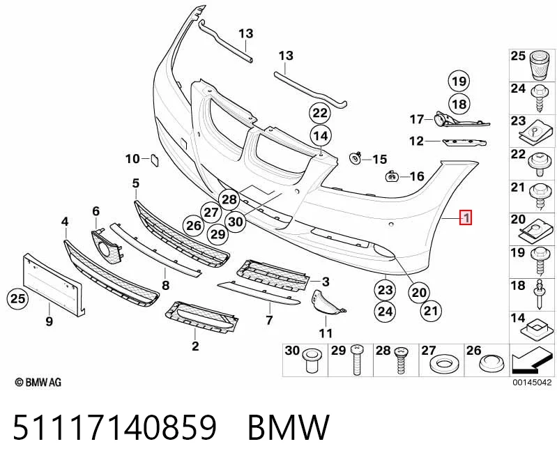 51117140859 BMW Zderzak przedni
