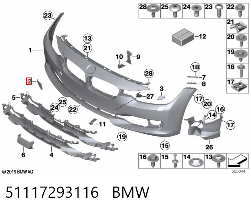 Zaślepka haku holowniczego zderzaka przednia BMW 3 