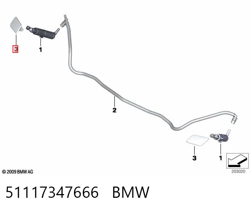 51117347666 BMW Nakładka dyszy spryskiwacza reflektora przedniego