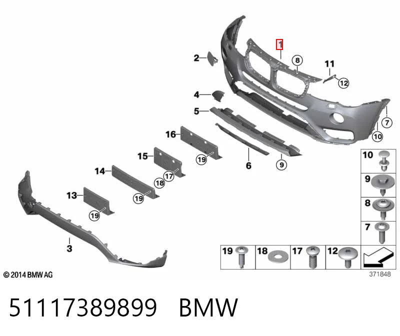 51117389899 BMW Zderzak przedni