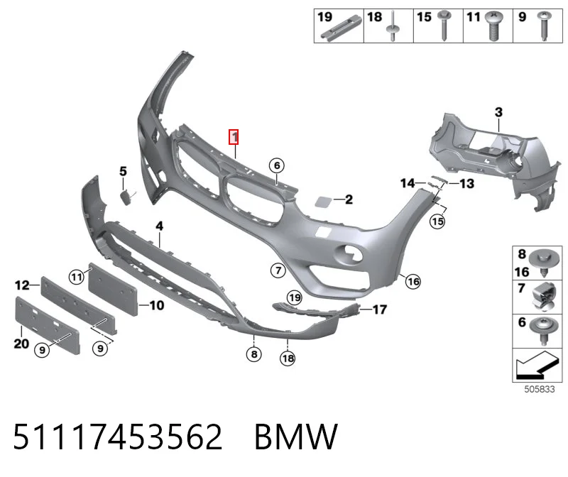 51117453562 BMW Zderzak przedni