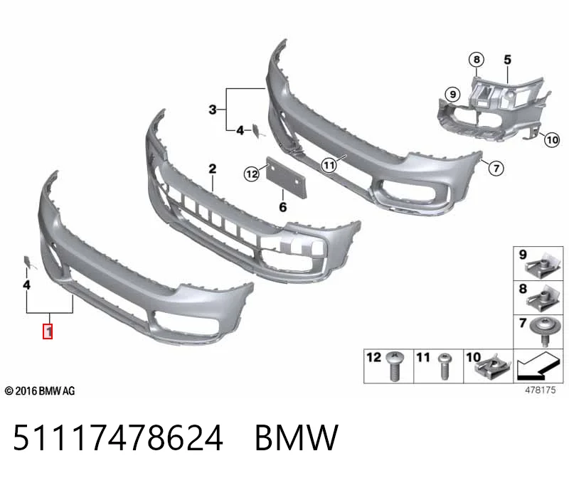 Zderzak przedni Mini COUNTRYMAN kombi (F60) (2016 - 2026) cena, od 168,43 USD