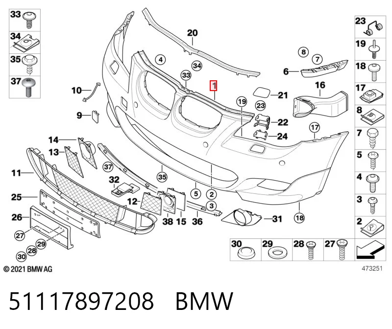 51117897208 BMW Zderzak przedni