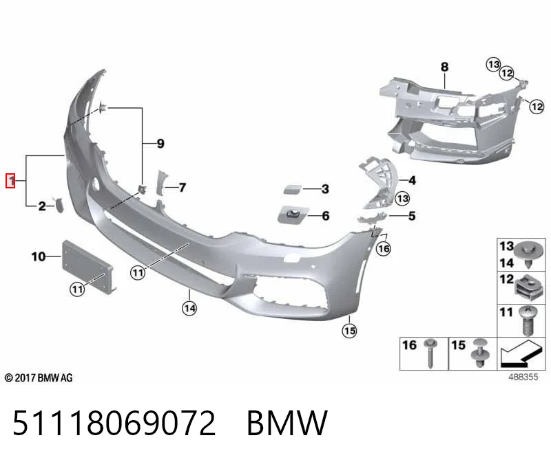 Zderzak przedni do BMW 5  G30, F90