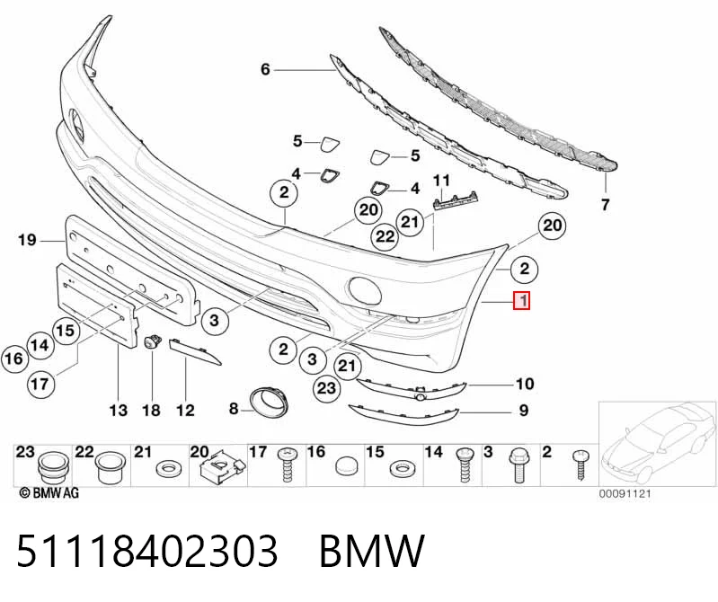 51118402303 BMW Zderzak przedni