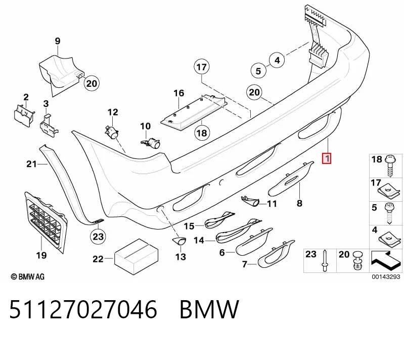 Zderzak tylny do BMW X5  E53