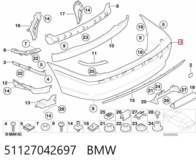 Zderzak tylny BMW 7 sedana (E65, E66, E67) (2001 - 2008) cena, od 270,29 USD