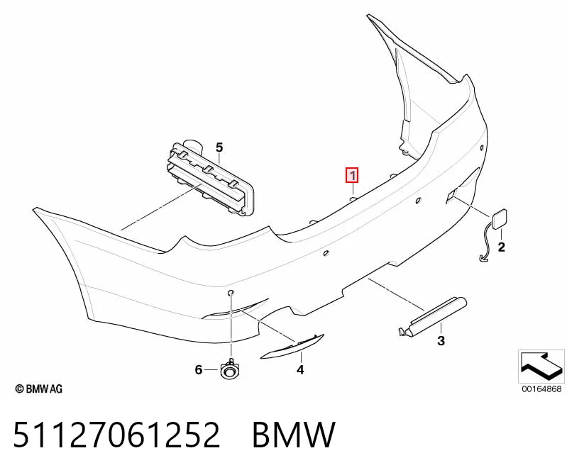 Zderzak tylny do BMW 5  E60