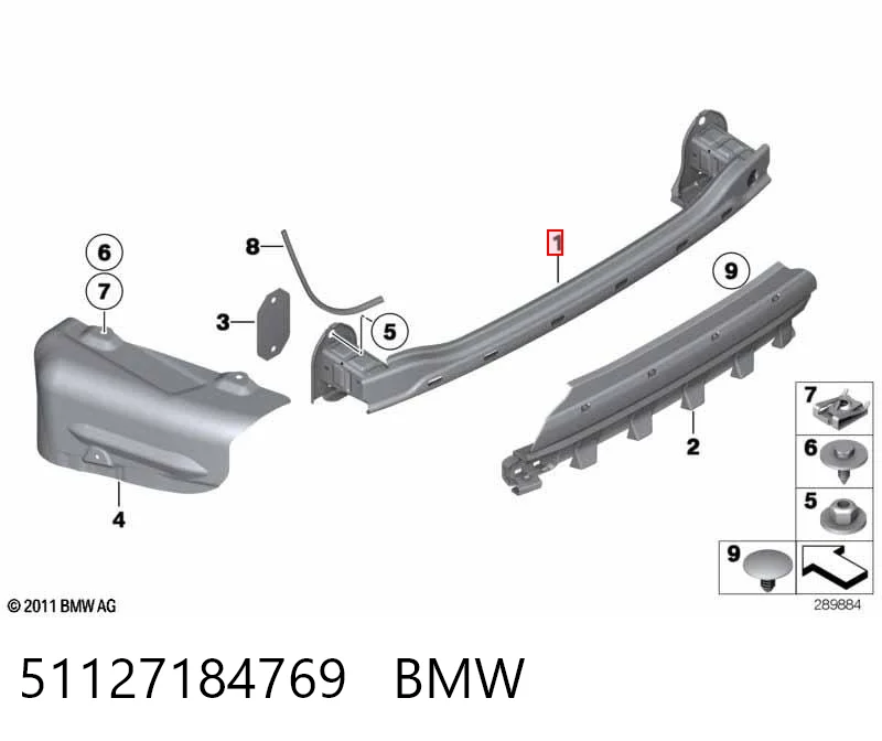 51127184769 BMW Wzmocnienie zderzaka tylnego