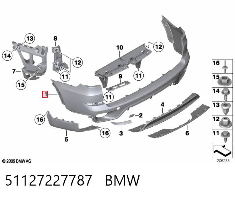 51127227787 BMW Zderzak tylny