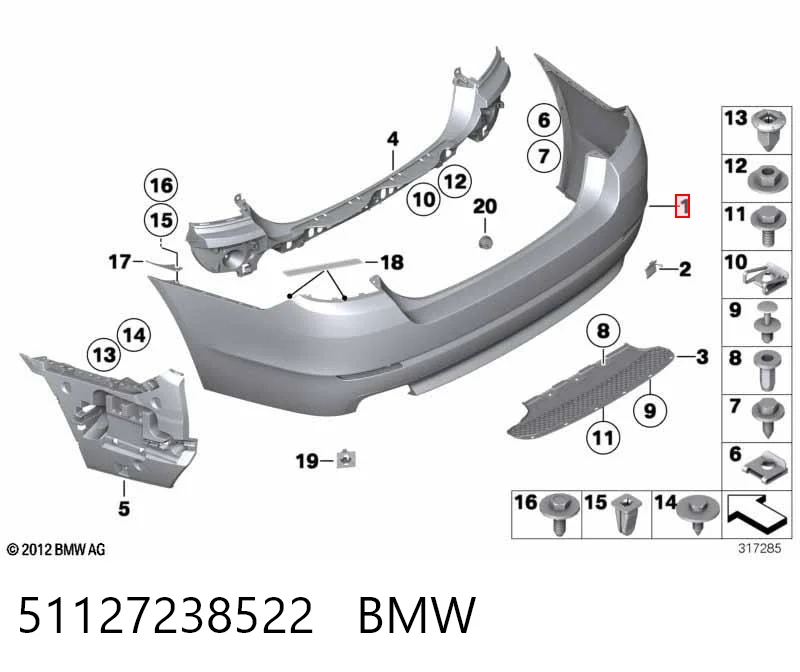51127238522 BMW Zderzak tylny