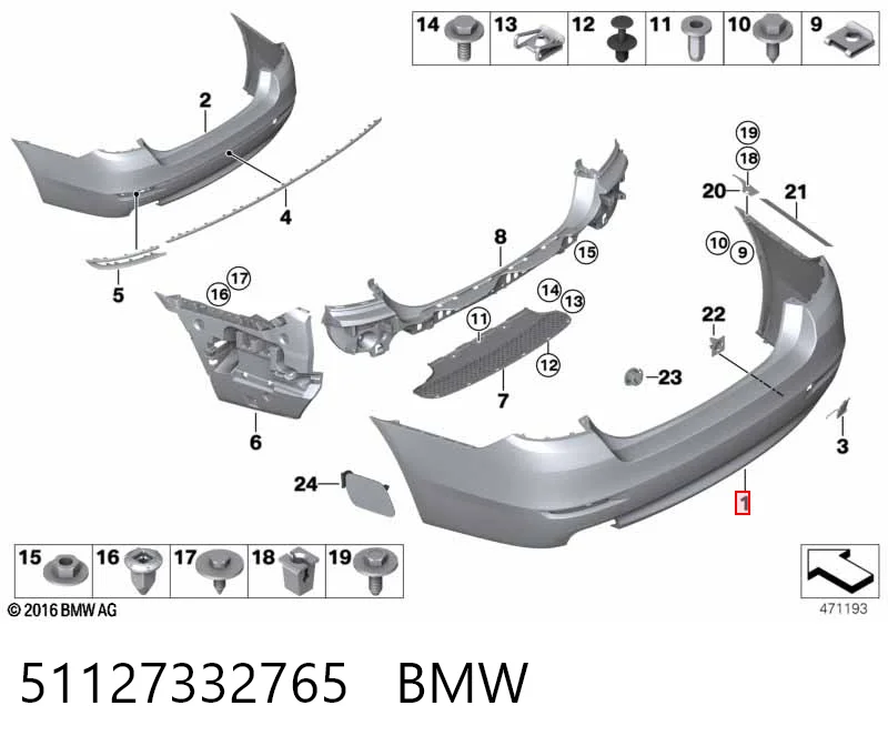 51127332765 BMW Zderzak tylny