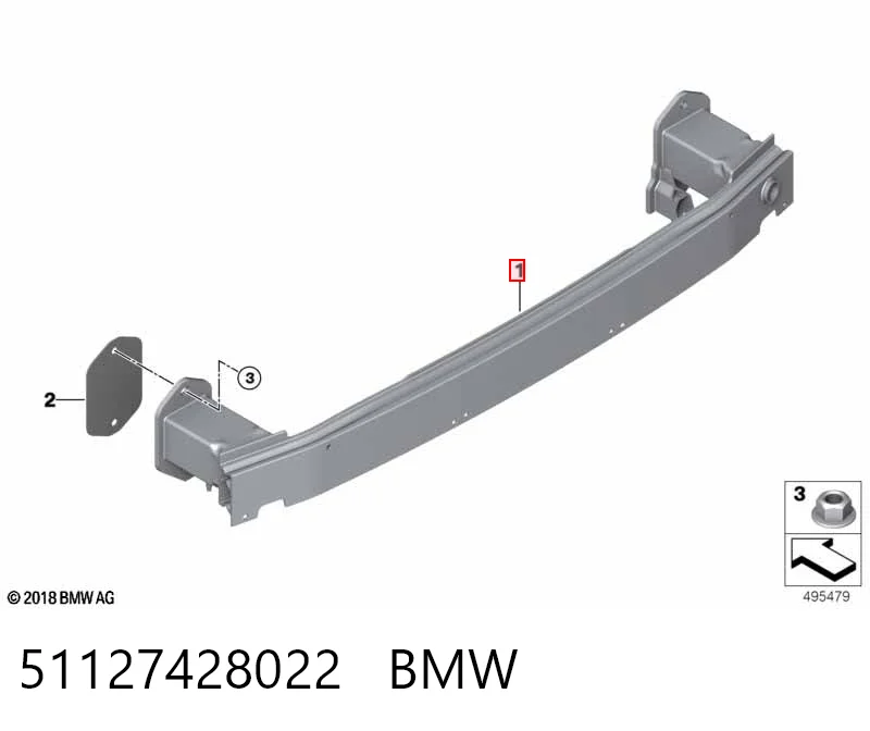 51127428022 BMW Wzmocnienie zderzaka tylnego