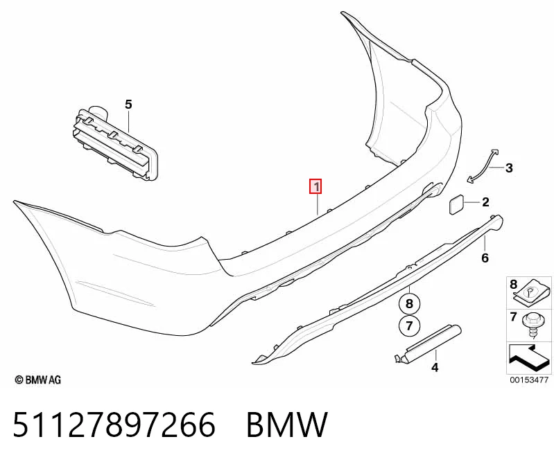 Zderzak tylny do BMW 5  E61