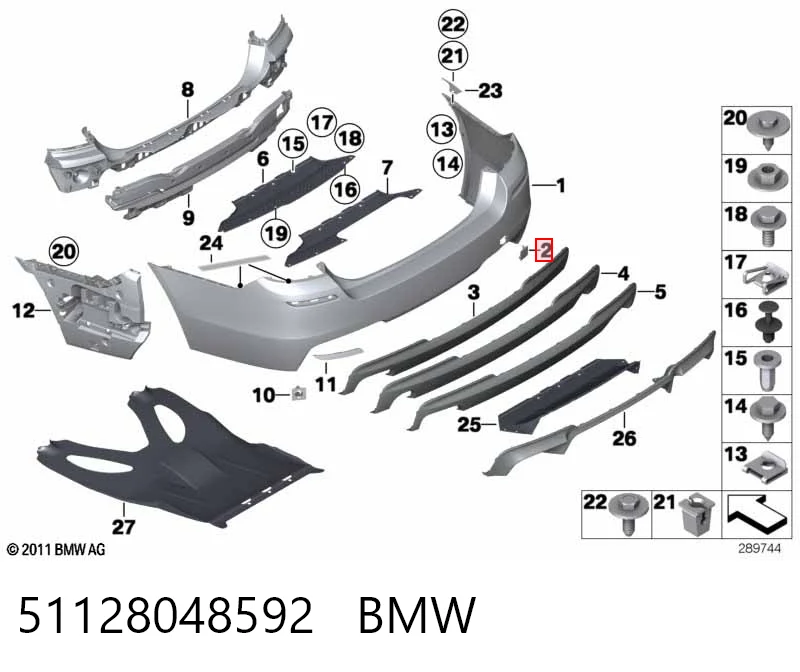 51128048592 BMW Zaślepka zderzaka haka holowniczego tylna