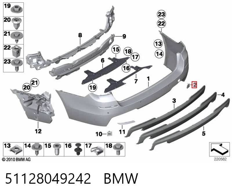 51128049242 BMW Zaślepka zderzaka haka holowniczego tylna