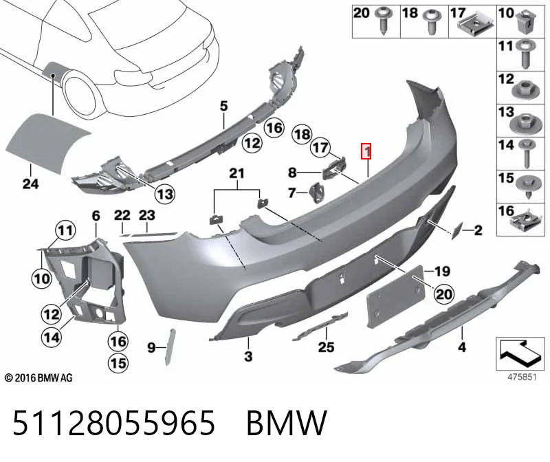 Zderzak tylny do BMW 2  F23