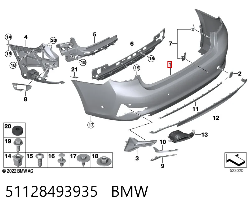 Zderzak tylny do BMW 3  G20, G80, G28