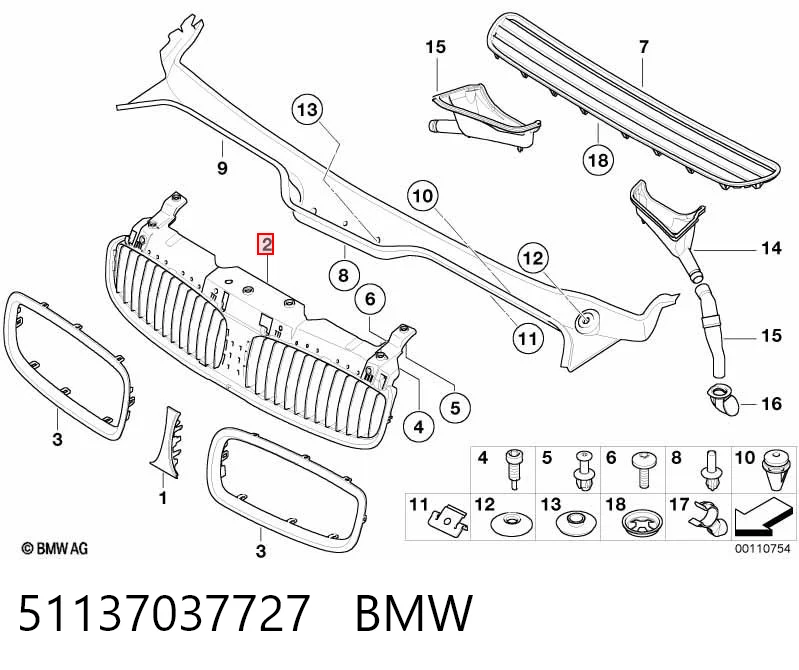 Atrapa chłodnicy do BMW 7  E65, E66, E67