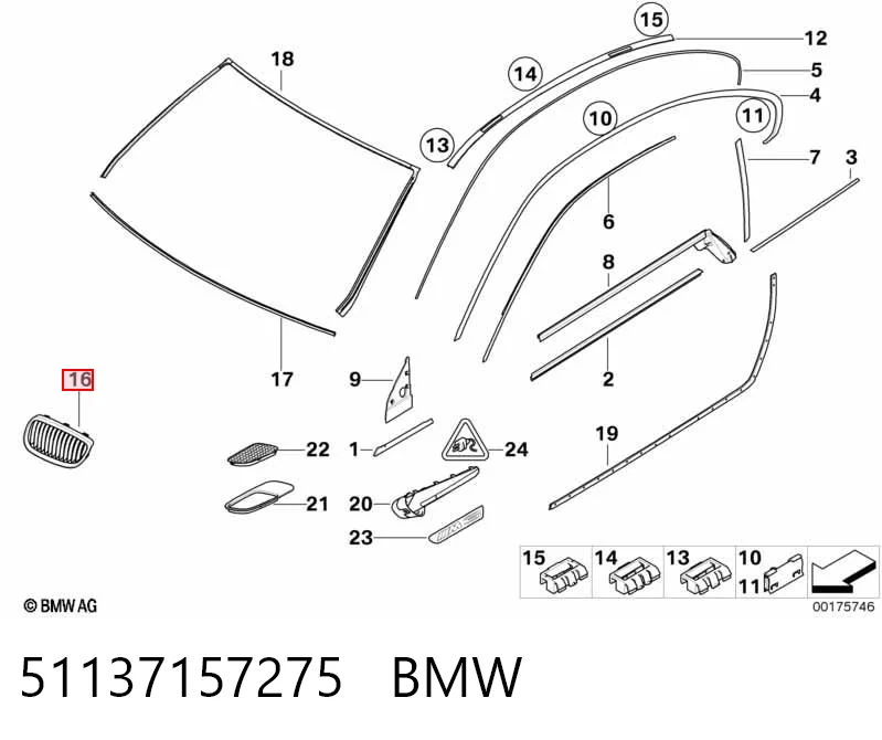 51137157275 BMW Atrapa chłodnicy lewa