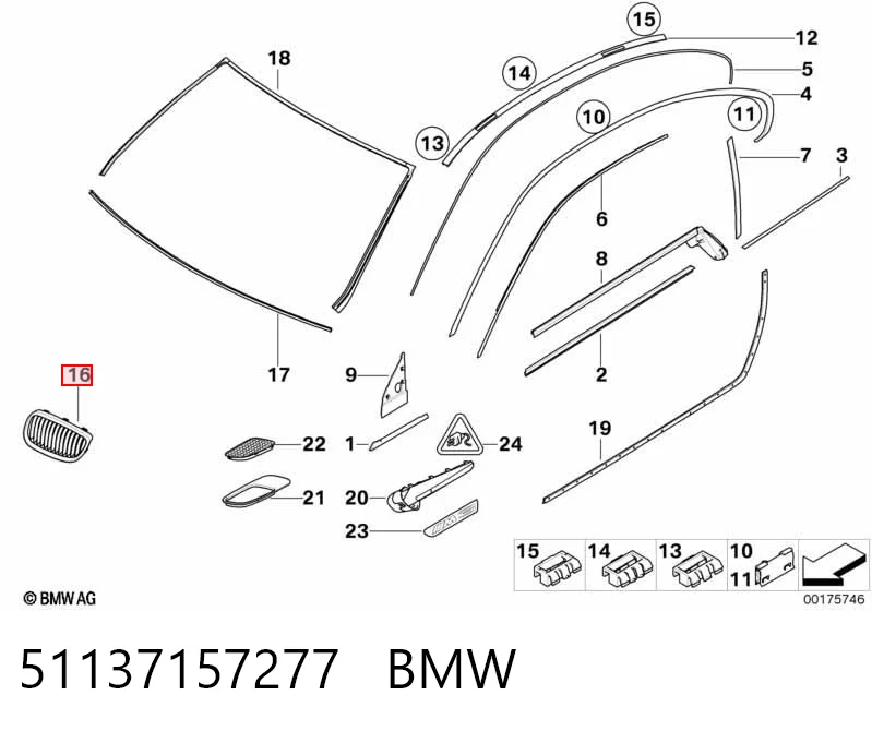 51137157277 BMW Atrapa chłodnicy lewa