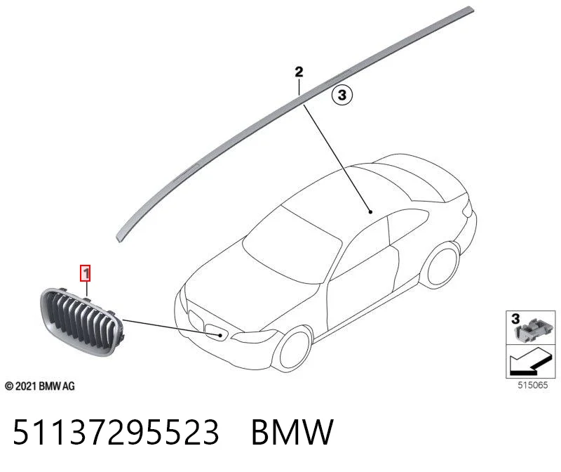 Atrapa chłodnicy BMW 2 kabriolet (F23) (2014 - 2021) cena, od 70,00 USD