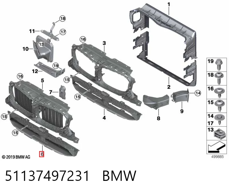 51137497231 BMW Kierownica powietrza (deflektor) chłodnicy