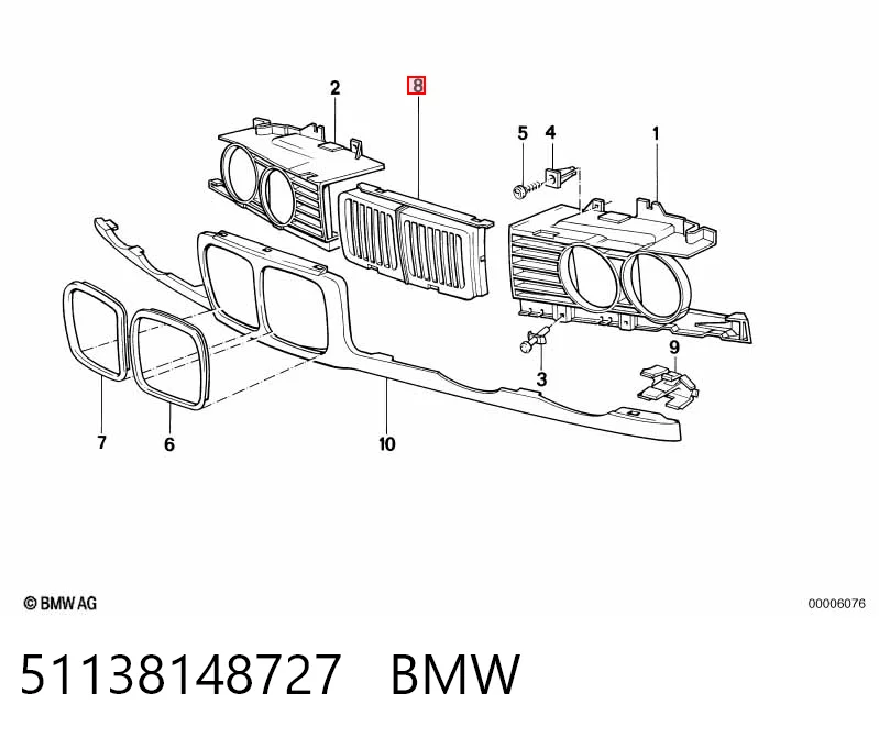 Atrapa chłodnicy do BMW 5  E34