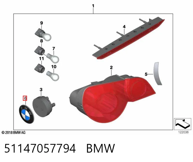 51147057794 BMW Emblemat na klapę bagaznika (znaczek firmowy)