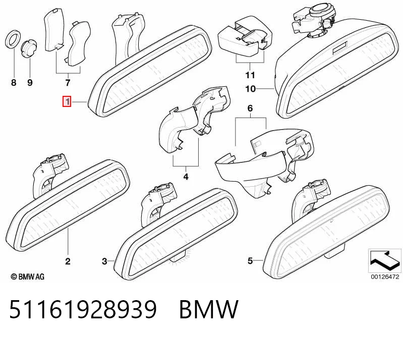 Do koszyka Lusterko wewnętrzne BMW 5  E34