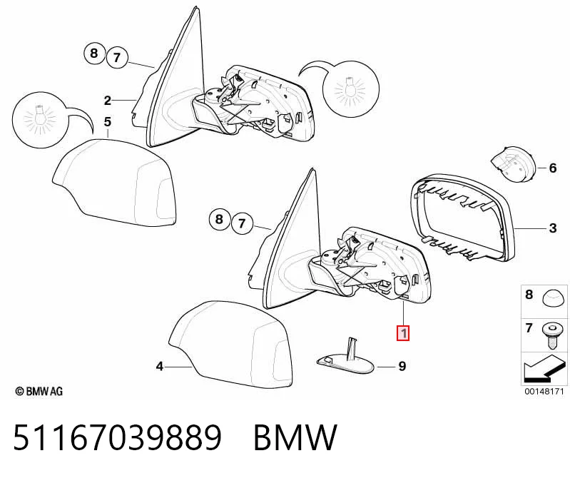 51167039889 BMW Lusterko wsteczne lewe