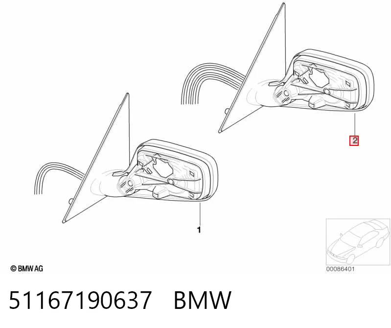  Lusterko wsteczne lewe BMW 7 