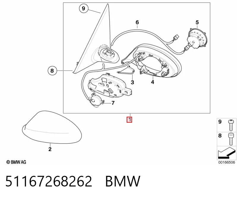 Lusterko wsteczne prawe BMW 3 