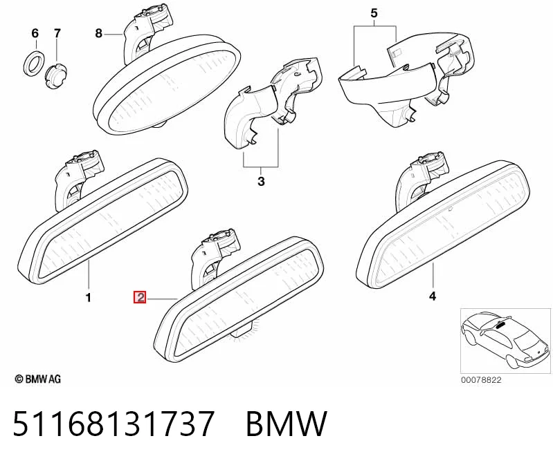 Lusterko wewnętrzne do BMW X5  E70