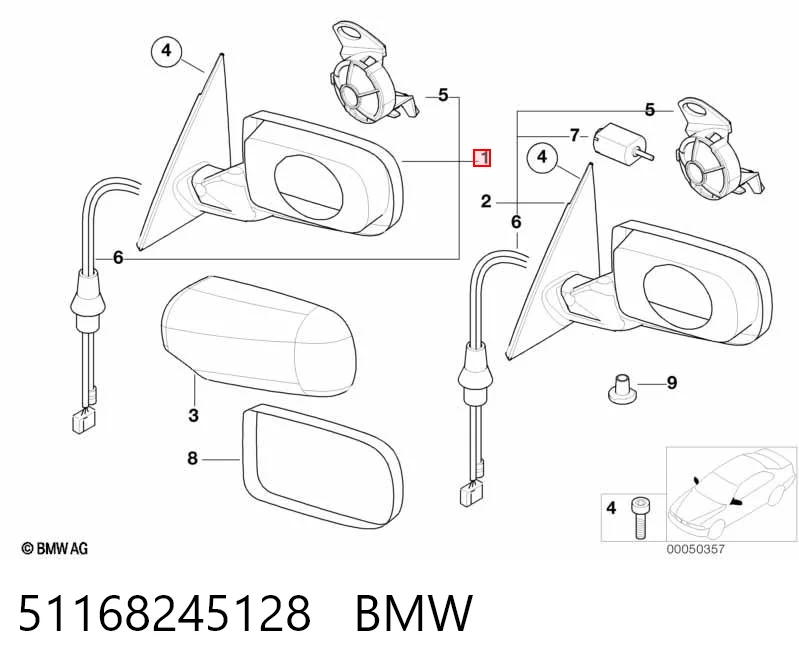 Lusterko wsteczne prawe do BMW 3  E46