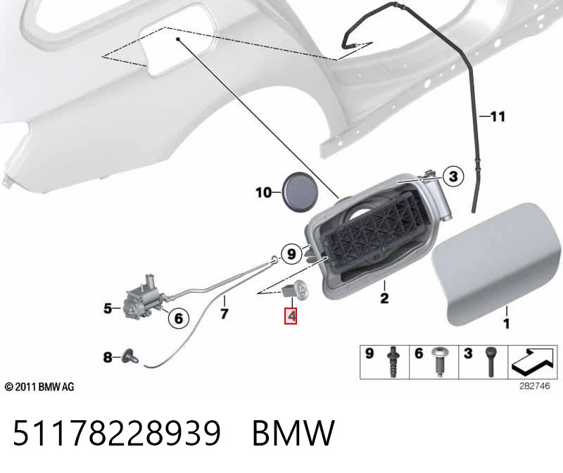 51178228939 BMW Zatrzask klapki wlewu paliwa