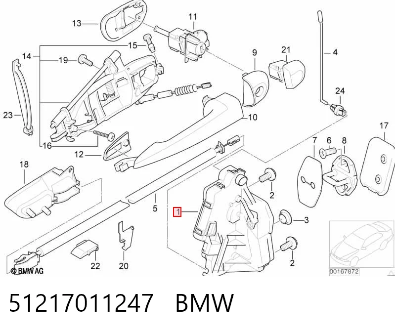 51217011247 BMW Zamek drzwi przednich lewych