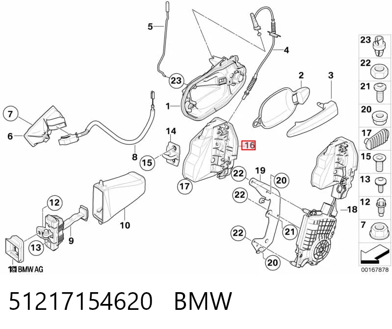 51217154620 BMW Zamek drzwi przednich prawych
