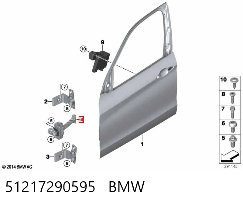 51217290595 BMW Ogranicznik drzwi przedni